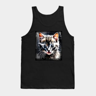 Adorable kitten watercolor art Tank Top